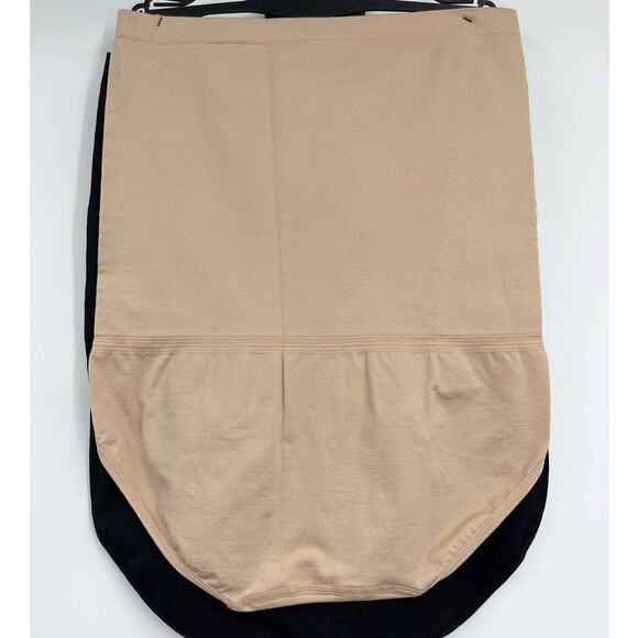 Nicole Miller Hi Waist Control Briefs Seamless Stretch Black Beige XL NEW 2 pack - Picture 4 of 6